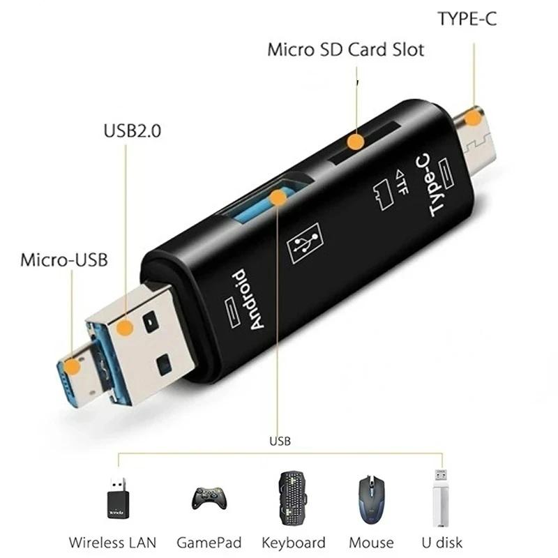 USB-C Ÿ A ũ USB to USB 2.0  ޸ ī  , ޴ Ʈ CŸ ũ SD ī , TF ũ SDHC SDXC